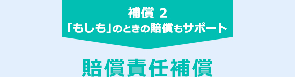 補償 2　「もしも」のときの賠償もサポート　賠償責任補償