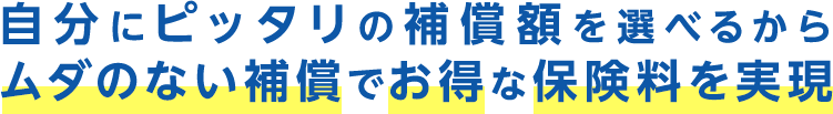 自分にピッタリの補償額を選べるからムダのない補償でお得な保険料を実現