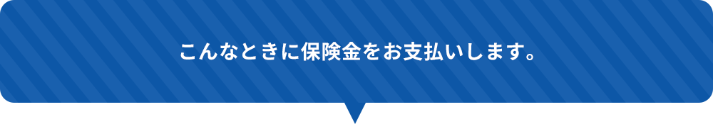 こんなときに 保険金をお支払いします。 