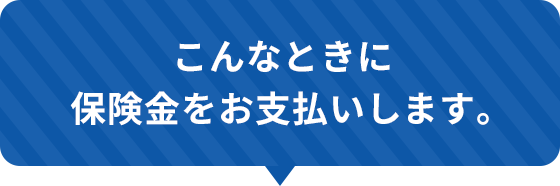 こんなときに 保険金をお支払いします。 